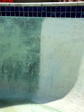 Pool after acid wash — clean white plaster restored