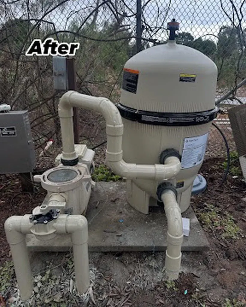 New Pentair Quad DE filter installed by No Excuses Pool Service Riverside CA