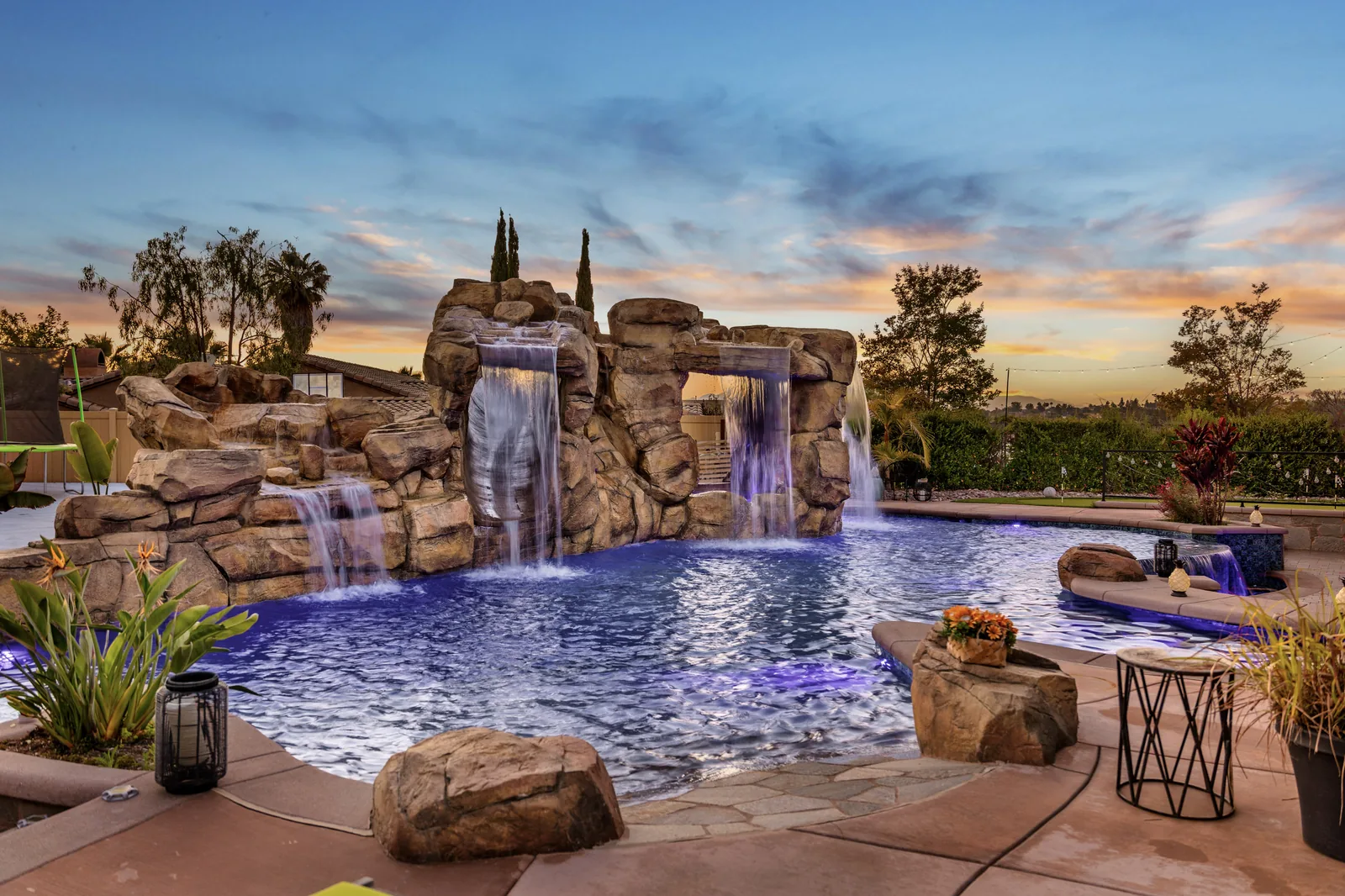 Luxury pool serviced by No Excuses Pool Service Riverside CA