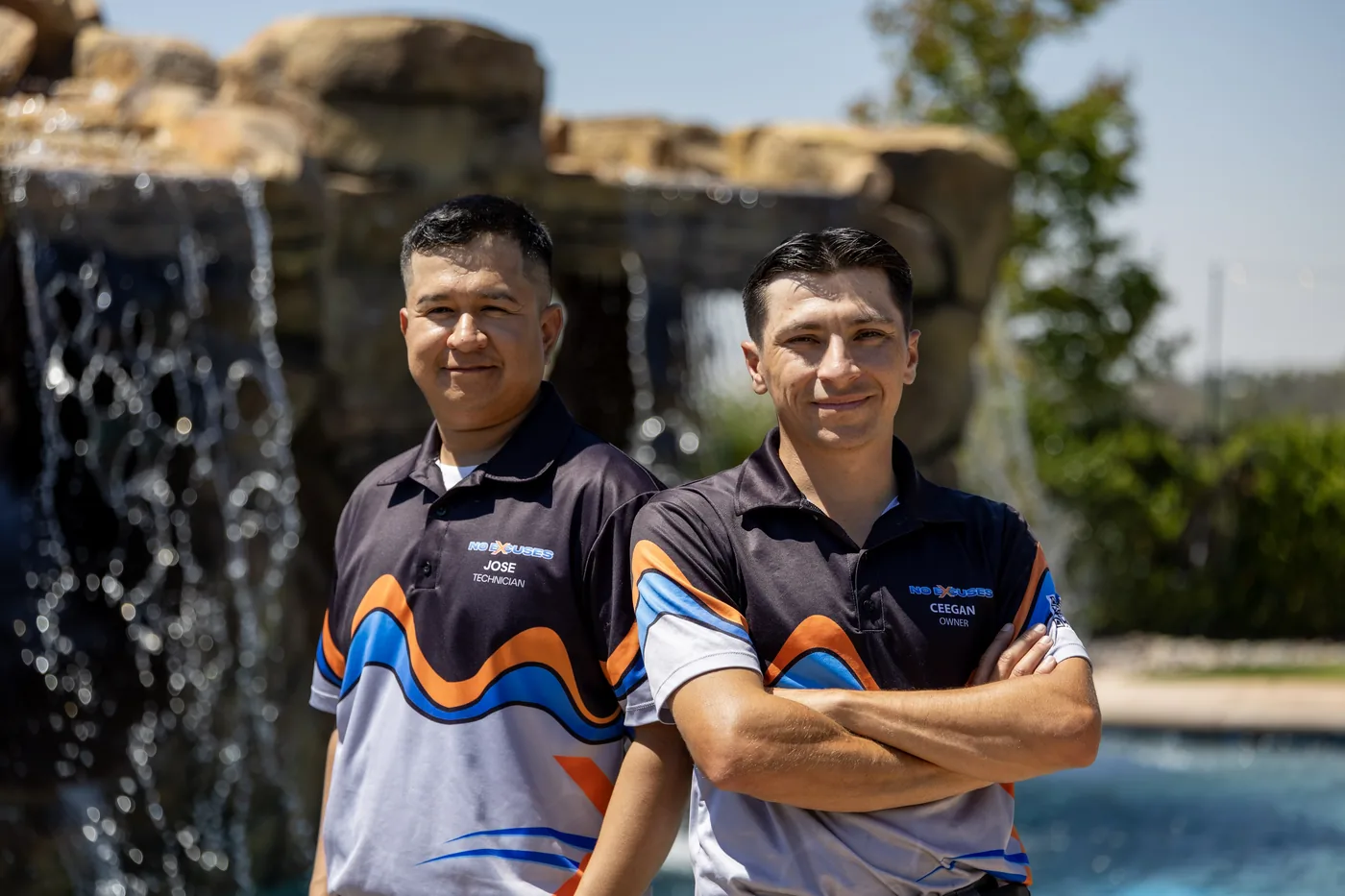 Jose and Ceegan — No Excuses Pool Service team, Riverside CA