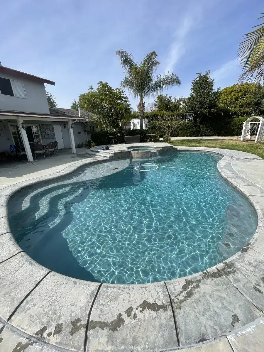 Pool cleaning work in progress